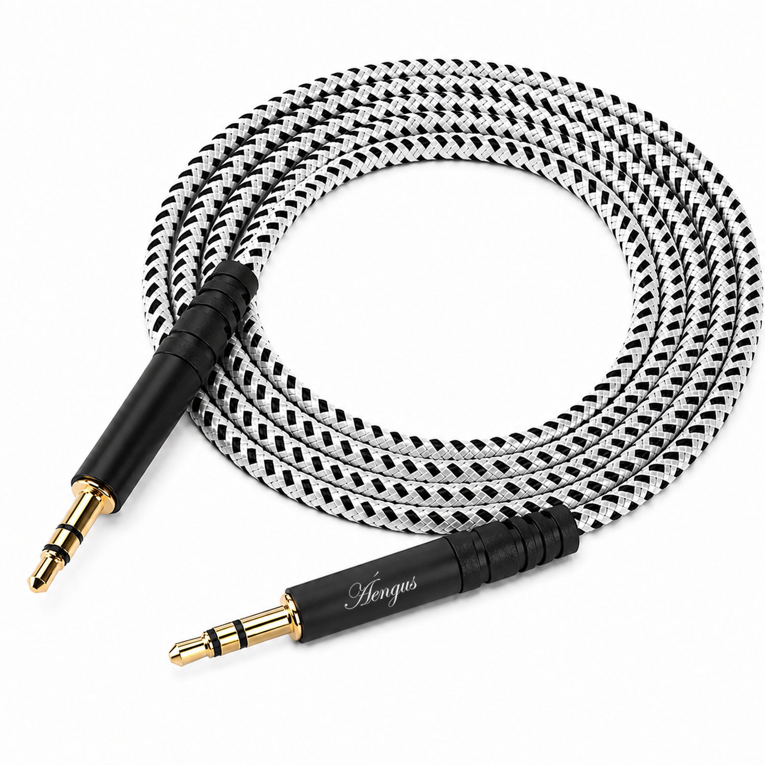 Áengus AUX Kabel 3,5 mm jack naar 3,5 mm jack – Audio Kabel – Gevlochten – 1 Meter