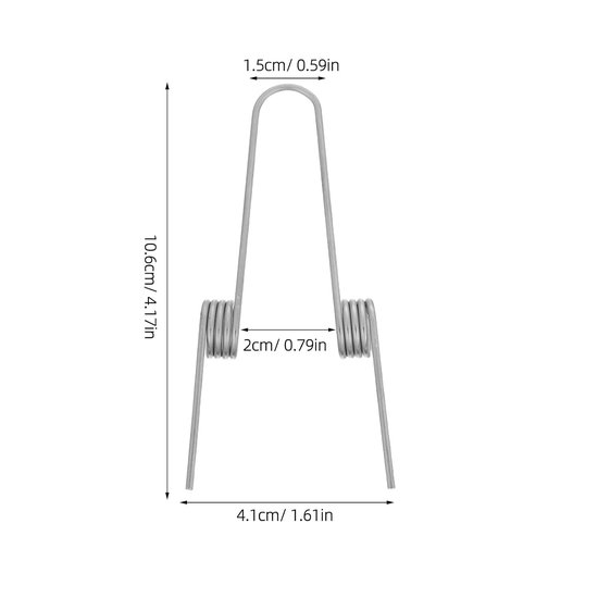 4 Stuks Rvs Torsieveer voor Vuilnisbak Dubbele Spiralen Veer voor Druksluiting DIY Reparatie Universele Vervangingsveer voor Afvalbakken — afbeelding 2