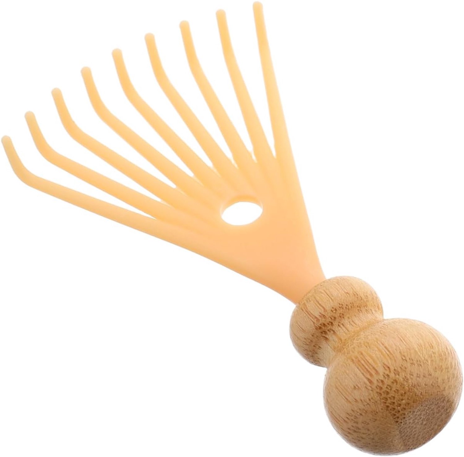 Hemobllo Handmatig mini-hoofdmassageapparaat met nauwkeurige klauwen voor haarmassage, ontspanning en haarstimulatie, compact beige