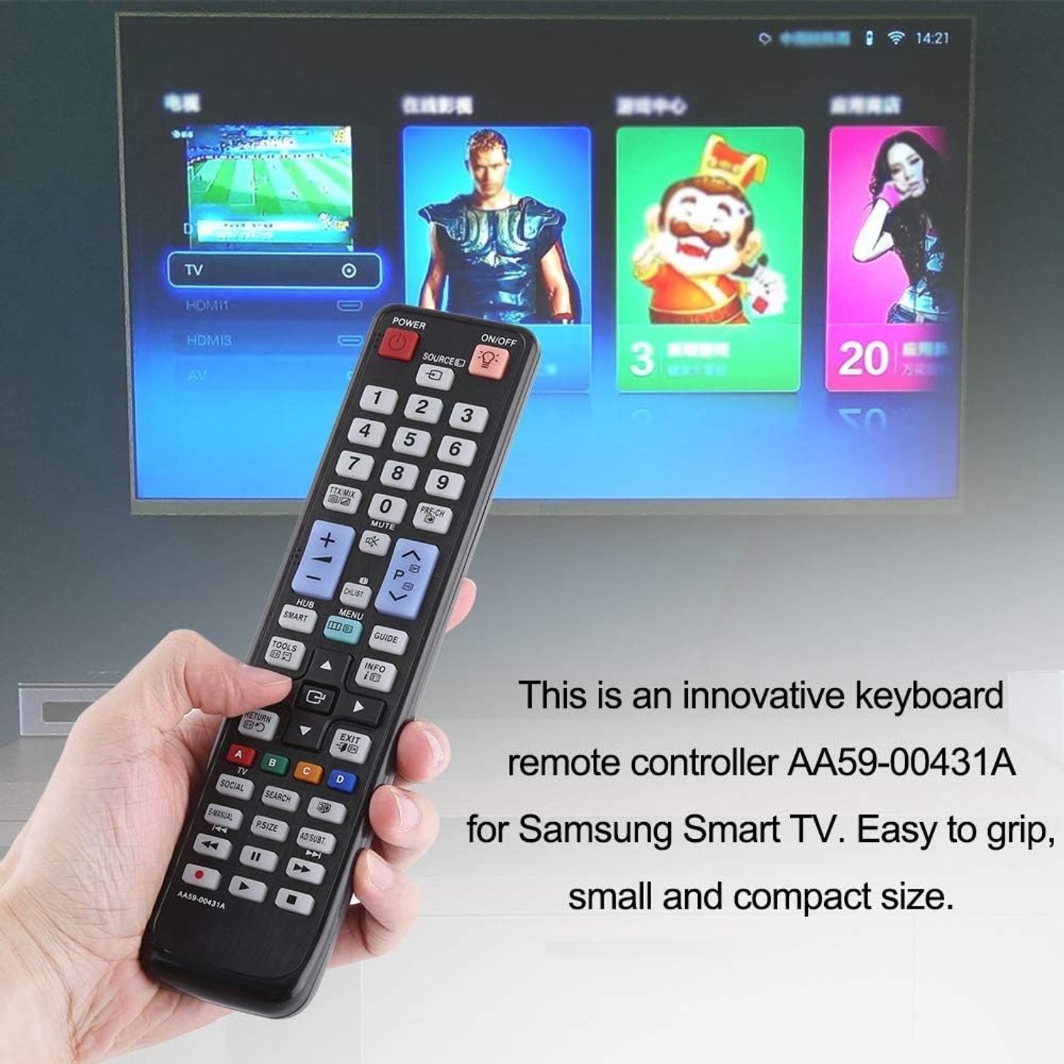 AA59-00431A afstandsbediening, vervangende afstandsbediening voor AA59-00431A Smart TV