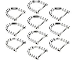 D-ringen om vast te schroeven, voor handtas, knutselen (zilver, 25