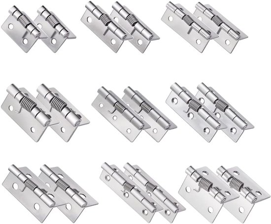 2-sten zelfopenende veerscharnieren, 304 roestvrij staal zelfopenende veerdeur scharnieren, automatische openingsscharnieren voor raam, kasten, houten dozen, 80×66×2MM — afbeelding 2