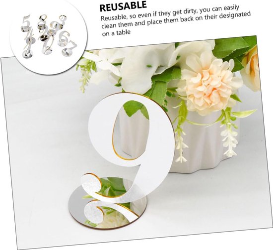 10stuks Acryl Tafelnummer Kaarten Modern Design Voor Bruiloft Verjaardag Feest Eenvoudig Te Reinigen Voor Banquets Evenementen — afbeelding 5