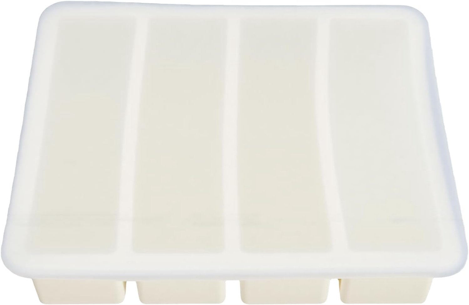 IJsbakje Cube Silicone Compact Easy Release met afneembaar deksel (Wit)