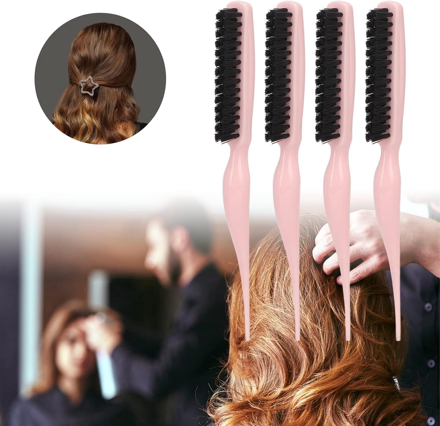Jeanoko Teasing Brush Set van 10 Stuks Ergonomische Nylon Haarborstel voor