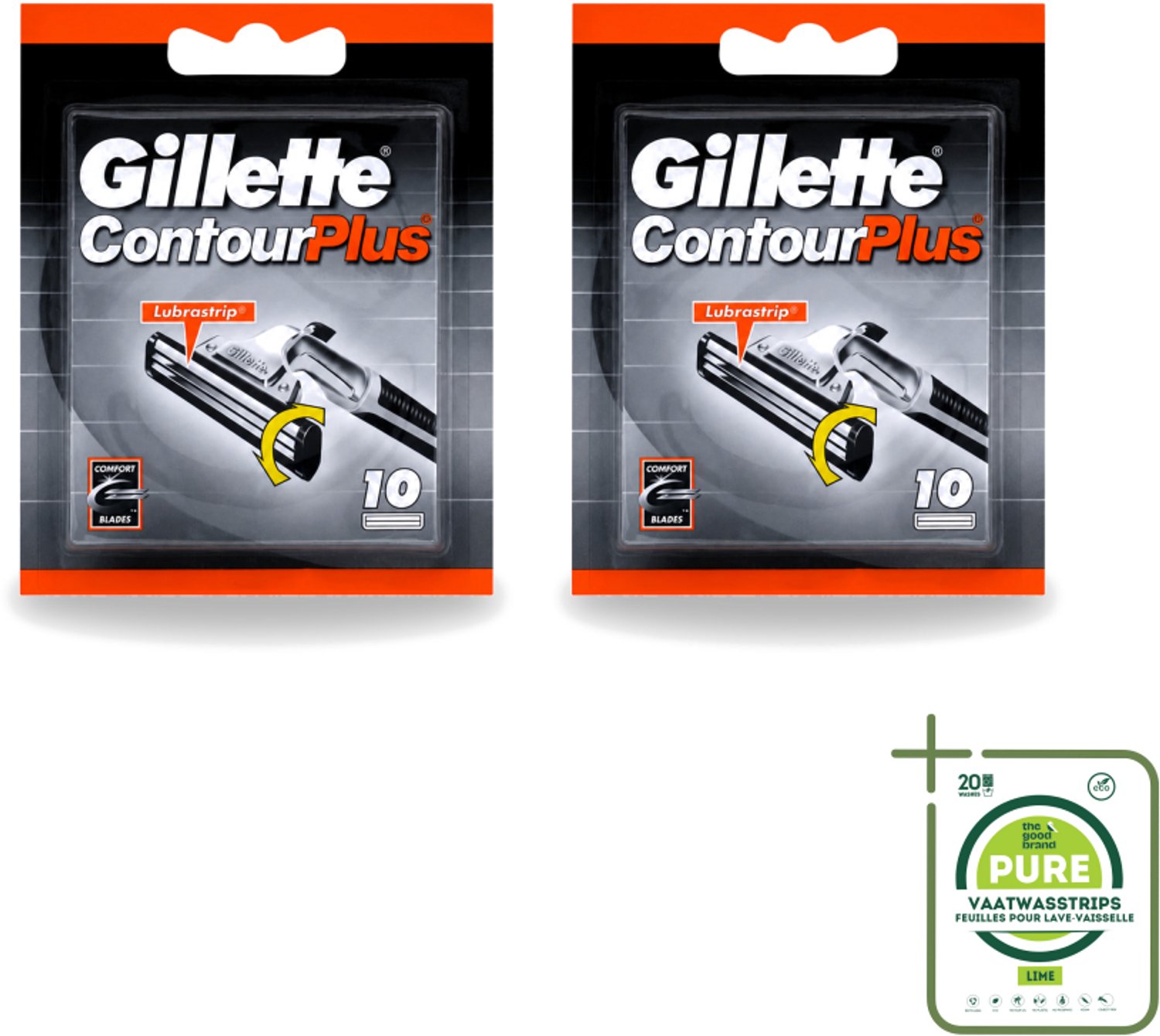 2 x Gillette Contour Plus – Wegwerpscheermesjes – 10 mesjes - Grootverpakking - Scheermesjes - Scheermes - Scheerbeurt - Huidcomfort - Flexibele Mesjes