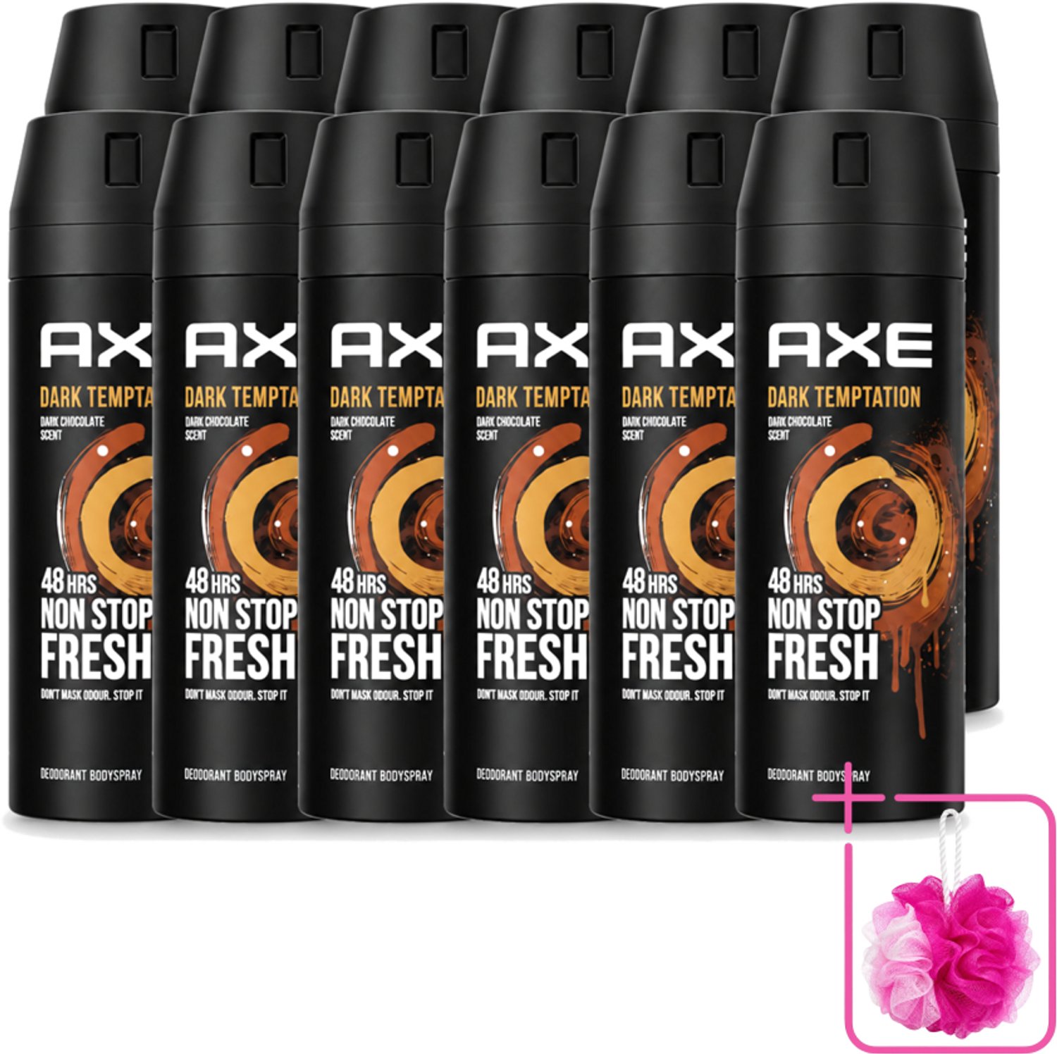 12 x Axe – Deodorant Spray – Dark Temptation – 150 ml - Bulkverpakking - Deodorant voor mannen - Douchemop - Warme geur
