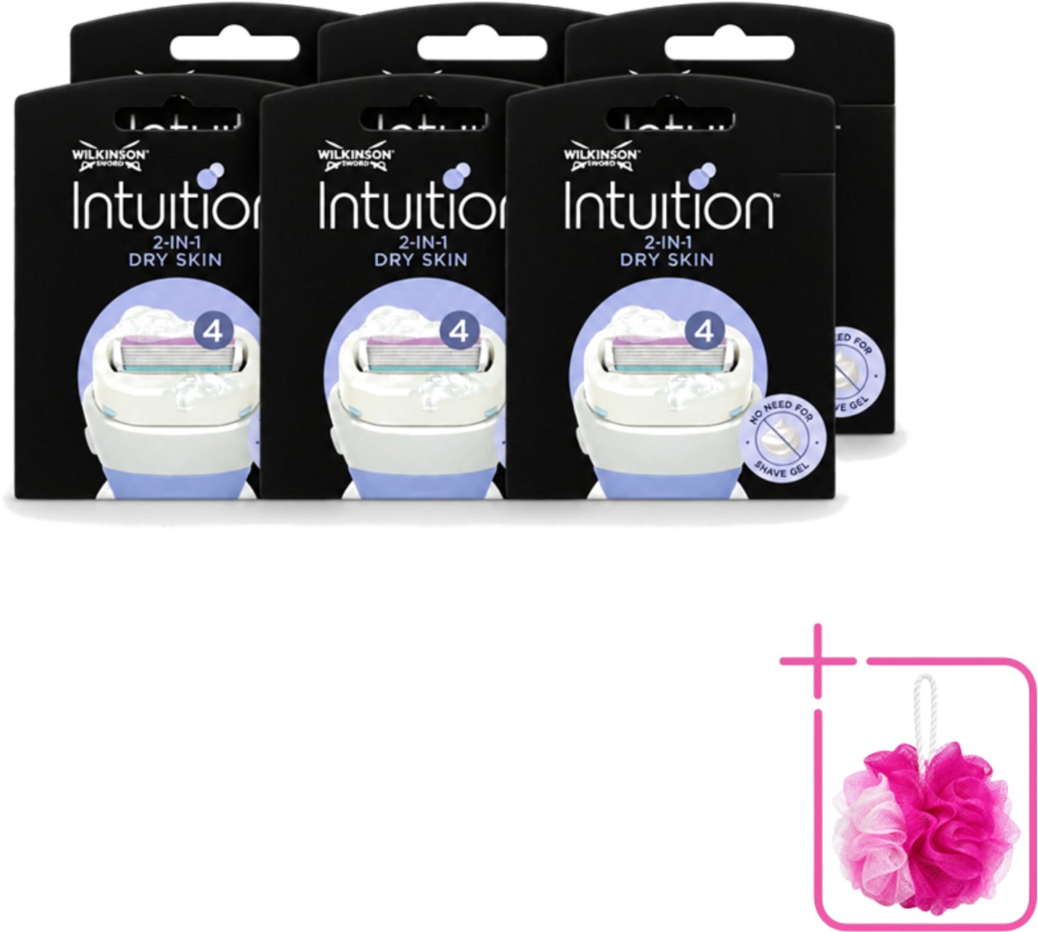 6 x Wilkinson – Scheermesjes – Intuition Dry Skin Coconut Milk & Almond Oil – 3 Scheermesjes - Bulkverpakking - Scheermesje droge huid - Kokosmelk scheermesje
