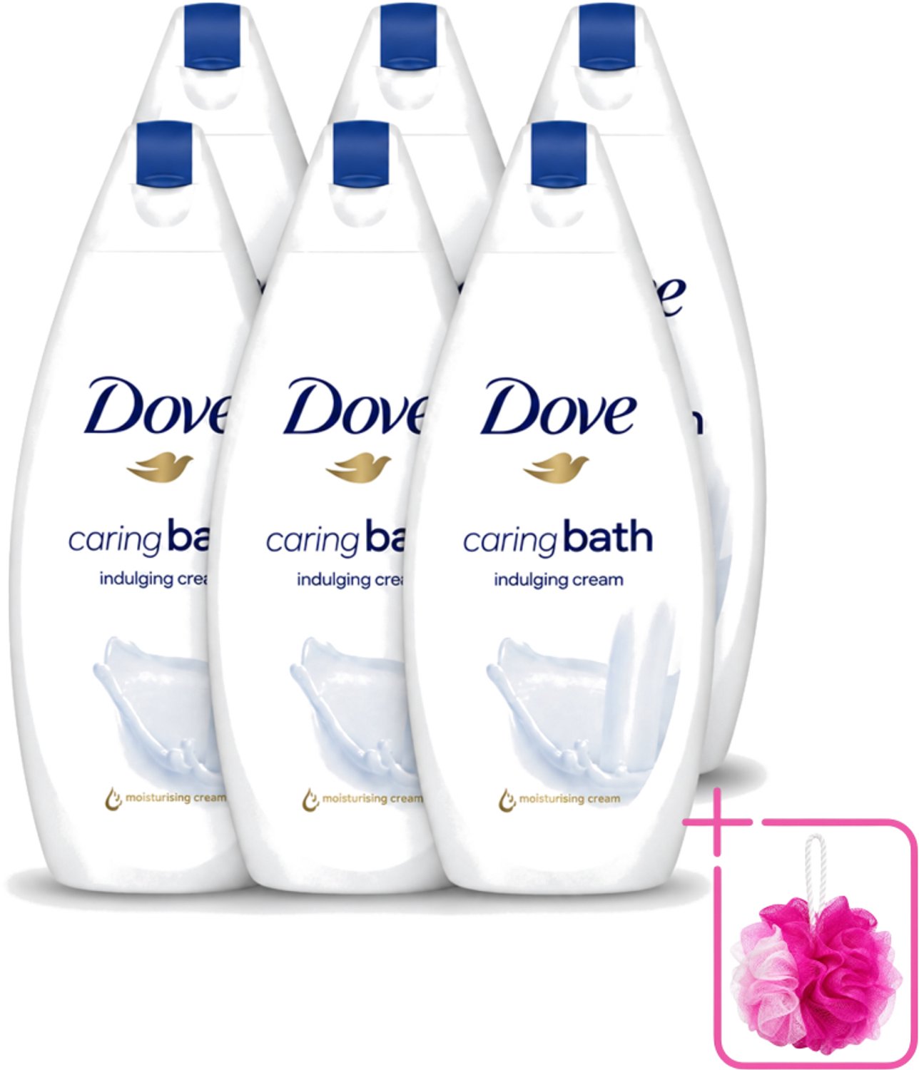 6 x Dove – Douchegel – Caring Bath – 450 ml - Bulkverpakking - Douchegel - Douchemop - Huid verzorging