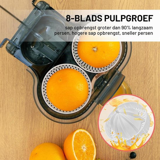 Citruspers 100W voor sinaasappels en citroenen, Zwart, Ideaal voor verse sapjes en smoothies — afbeelding 3