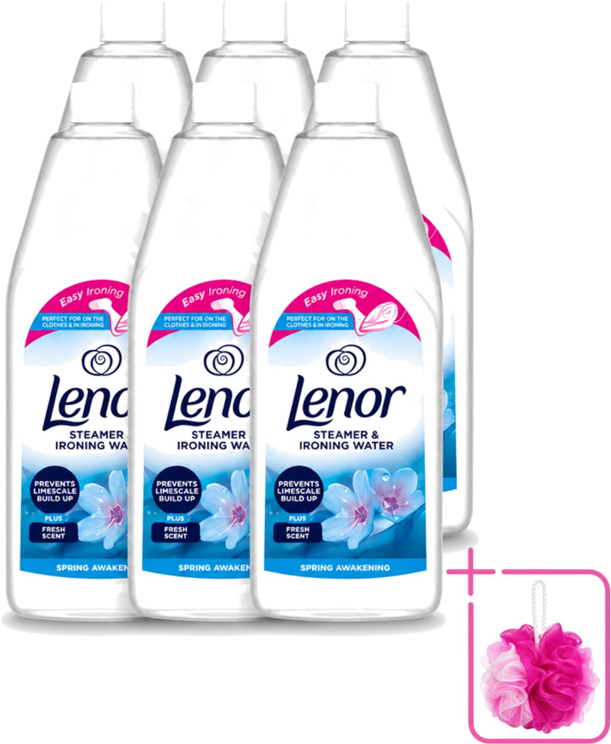 6 x Lenor - Strijkwater - Spring Awakening - Textielverfrisser - 1000 ml - Bulkverpakking - Strijkwater - Douchemop - Textielverfrisser