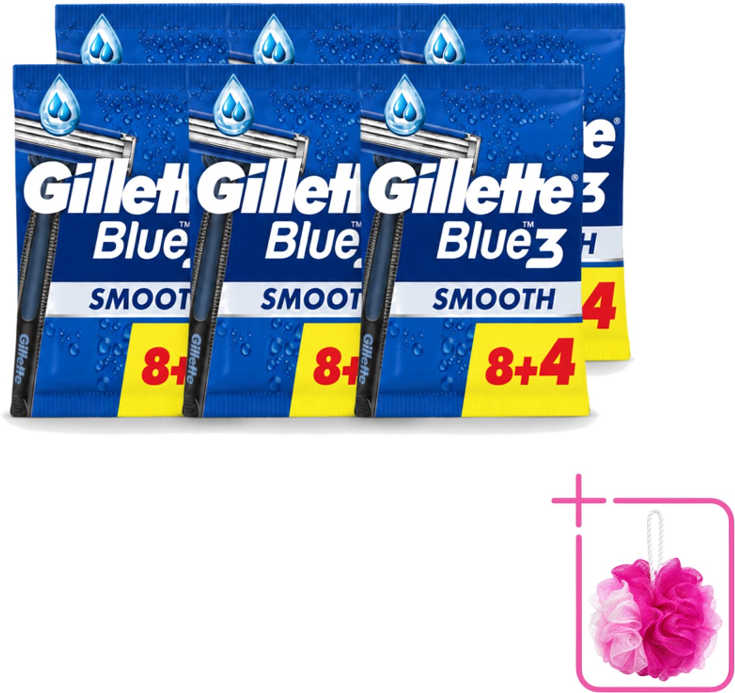 6 x Gillette - Blue III Smooth - Wegwerpscheermesjes - Comfort en bescherming - 12 Scheermesjes - Bulkverpakking - Scheermes - Scheermesje