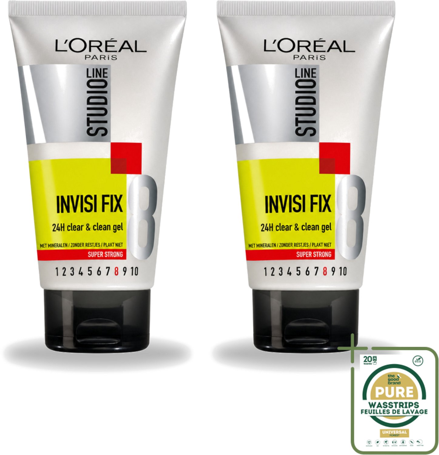 2 x L'Oréal Paris - Studio Line Invisi Fix 24h Clear & Clean - Wax - Super Sterke Fixatie - 150 ml - Haarkleur - Haartypen - Haarspanning - Haartypen - Haartypen