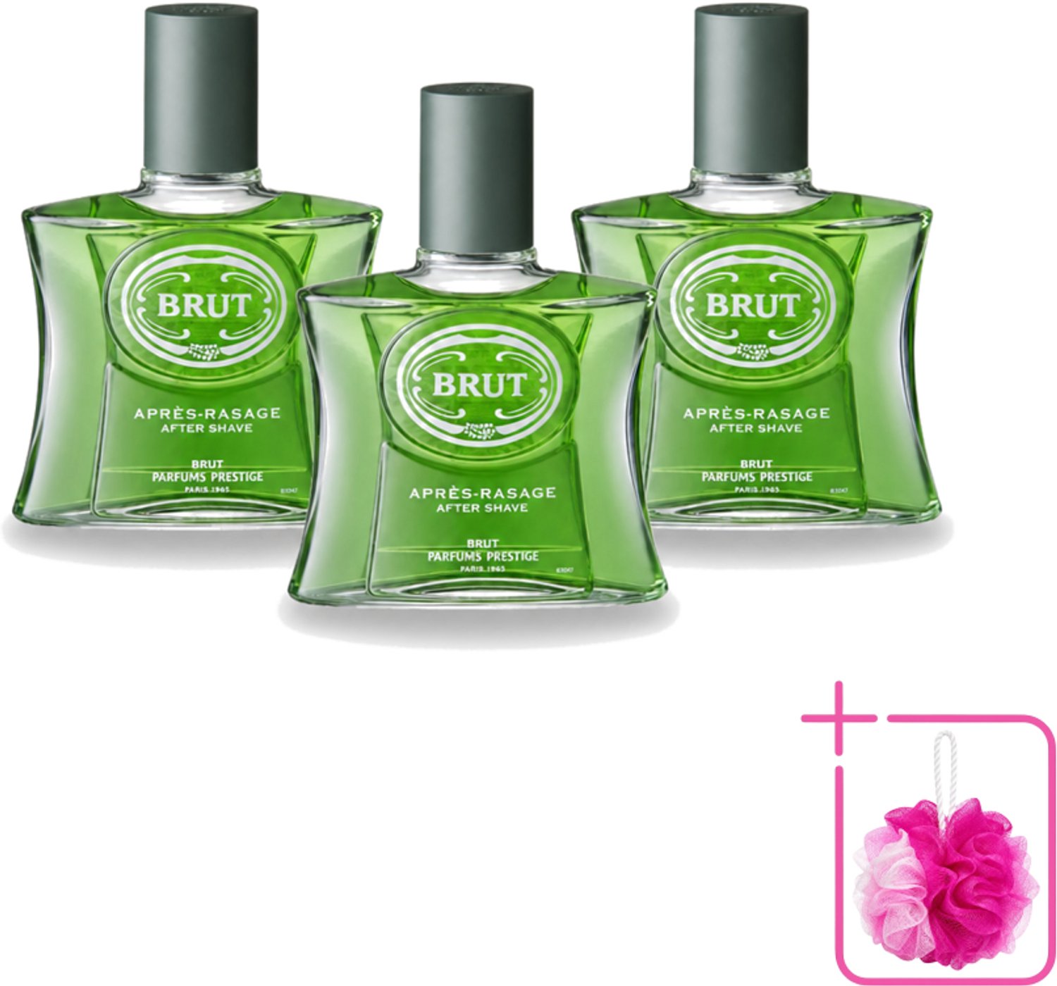 3 x Brut for Men – Aftershave Lotion – 100 ml - Bulkverpakking - Aftershave - Douchemop - Herenverzorging