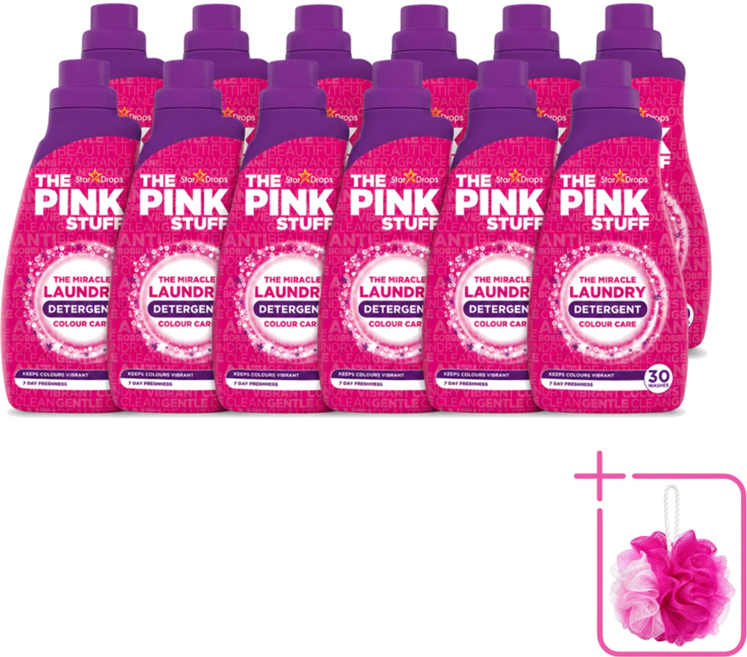 12 x The Pink Stuff - Wasgel - Gekleurde was - Wasmiddel - 30 Wasbeurten - 960ml - Bulkverpakking - Wasmiddel - Douchemop - Wasgel