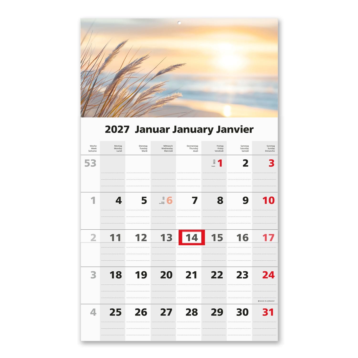 Timr Maandkalender 2027 Wandkalender Strand – tr440 - ShopVlot