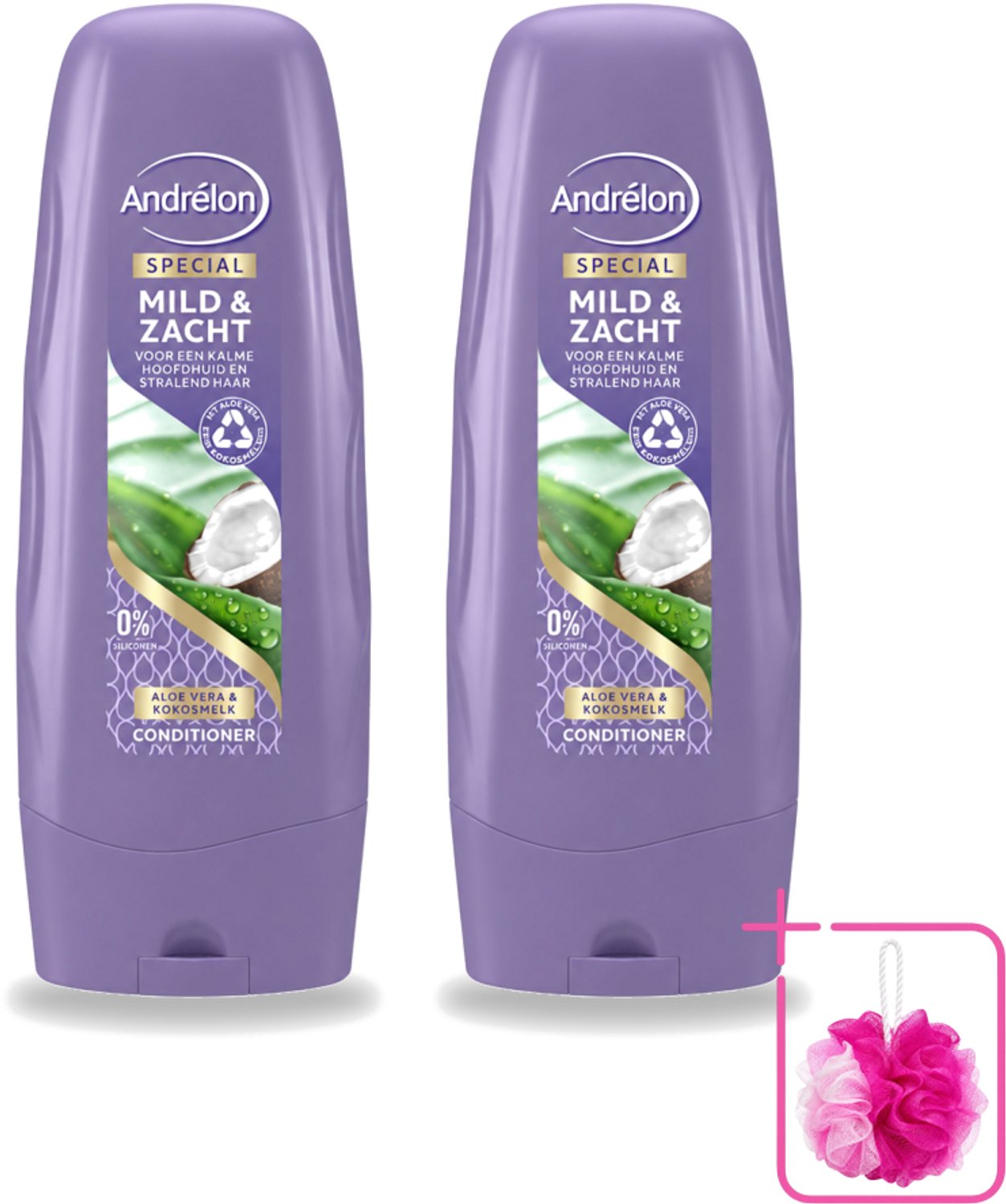 2 x Andrélon - Mild & Zacht - Conditioner - Voor Gevoelige Hoofdhuid - 300 ml - Bulkverpakking - Gevoelige hoofdhuid - Douchemop - Droge hoofdhuid