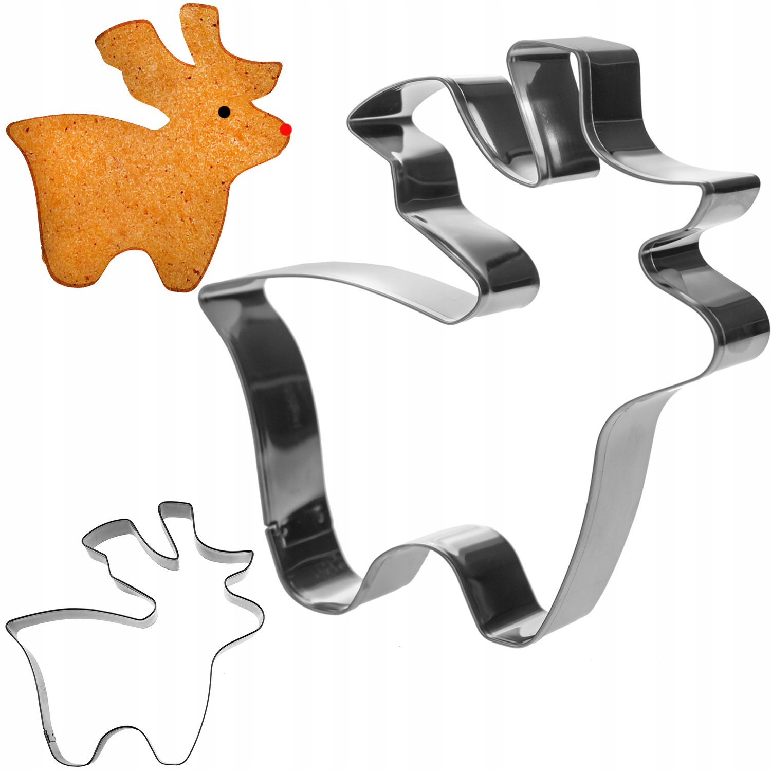 Koekjesvorm Kerst - Hert (Roestvrij Staal, 11 cm)