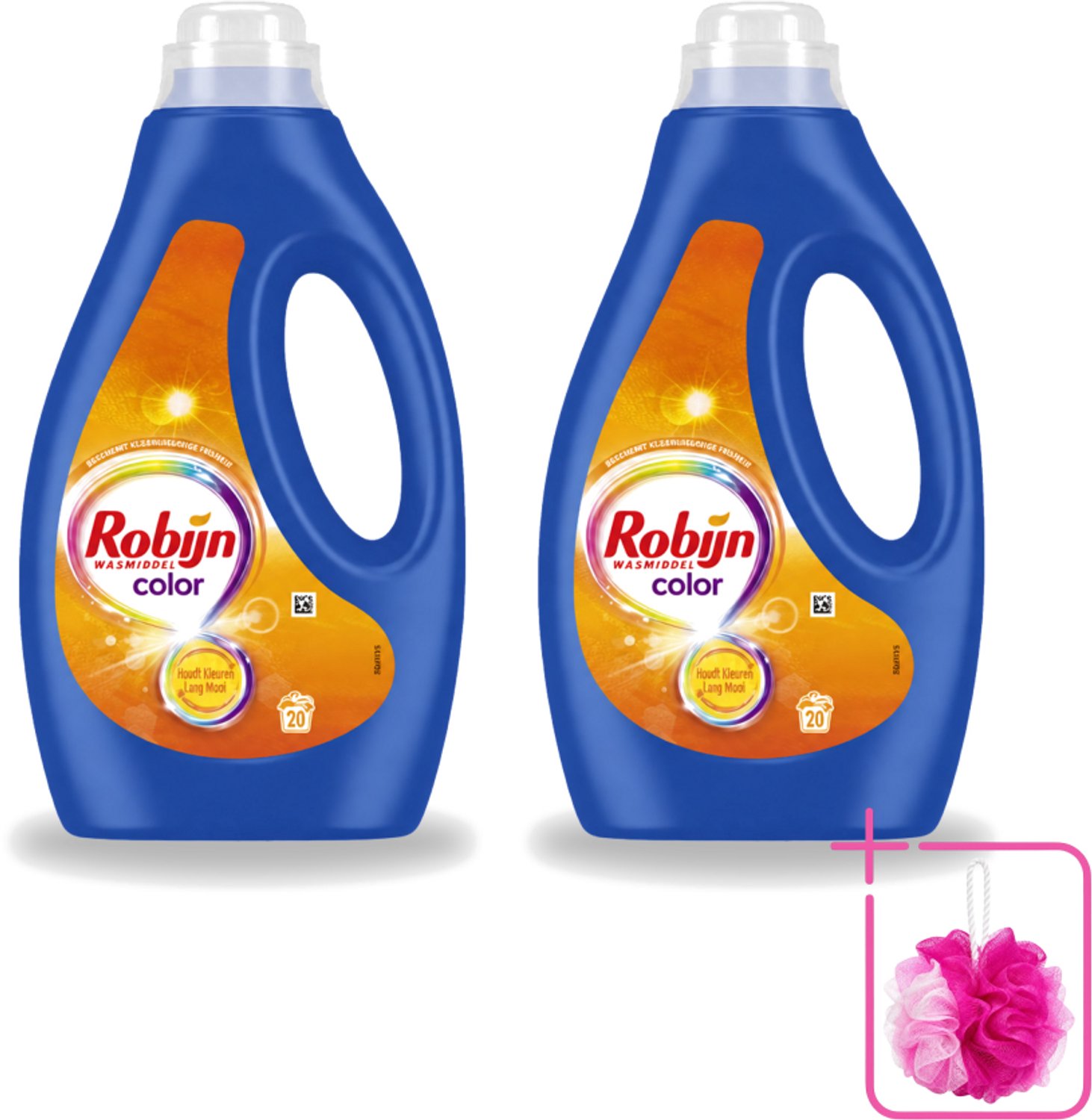 2 x Robijn – Vloeibaar Wasmiddel – Color – 20 wasbeurten - Bulkverpakking - Kleurbehoud - Douchemop - Wasmiddel