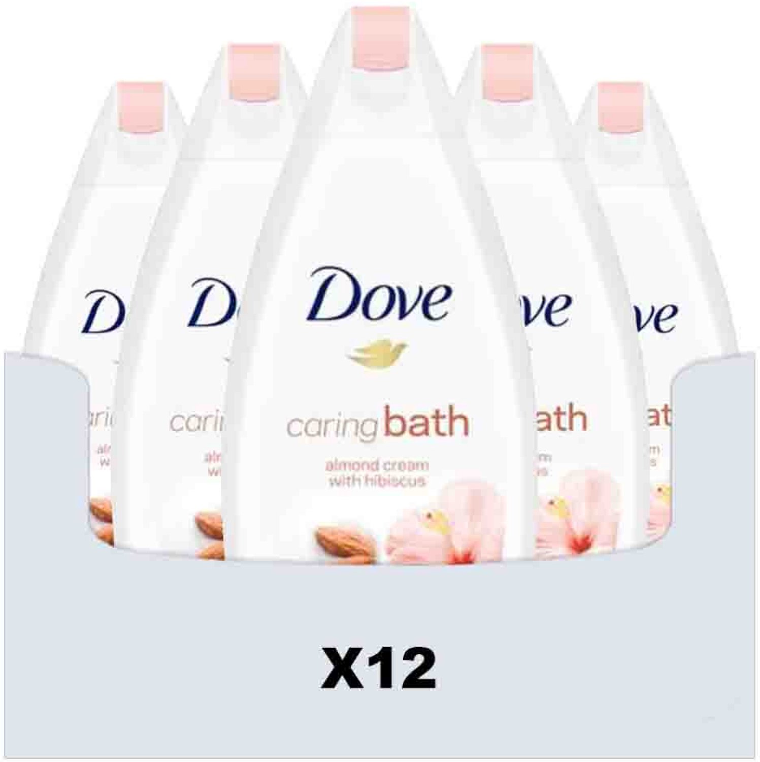 Dove - Badcrème Amandelmelk & Hibiscus - 12 x 450 ml - Voordeelverpakking