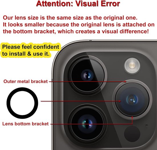 Origineel achtercameraglaslens vervanging voor iPhone 13 Pro en iPhone 13 Pro Max met voorgeïnstalleerd kleefstof en reparatiegereedschapsset — afbeelding 3
