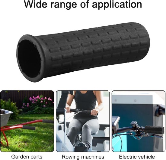2 stuks kruiwagen rubberen handgrepen, ronde buizen, zwarte vervanging antislip grip geschikt voor tuinwagens kruiwagen (122 x 30 mm) — afbeelding 5