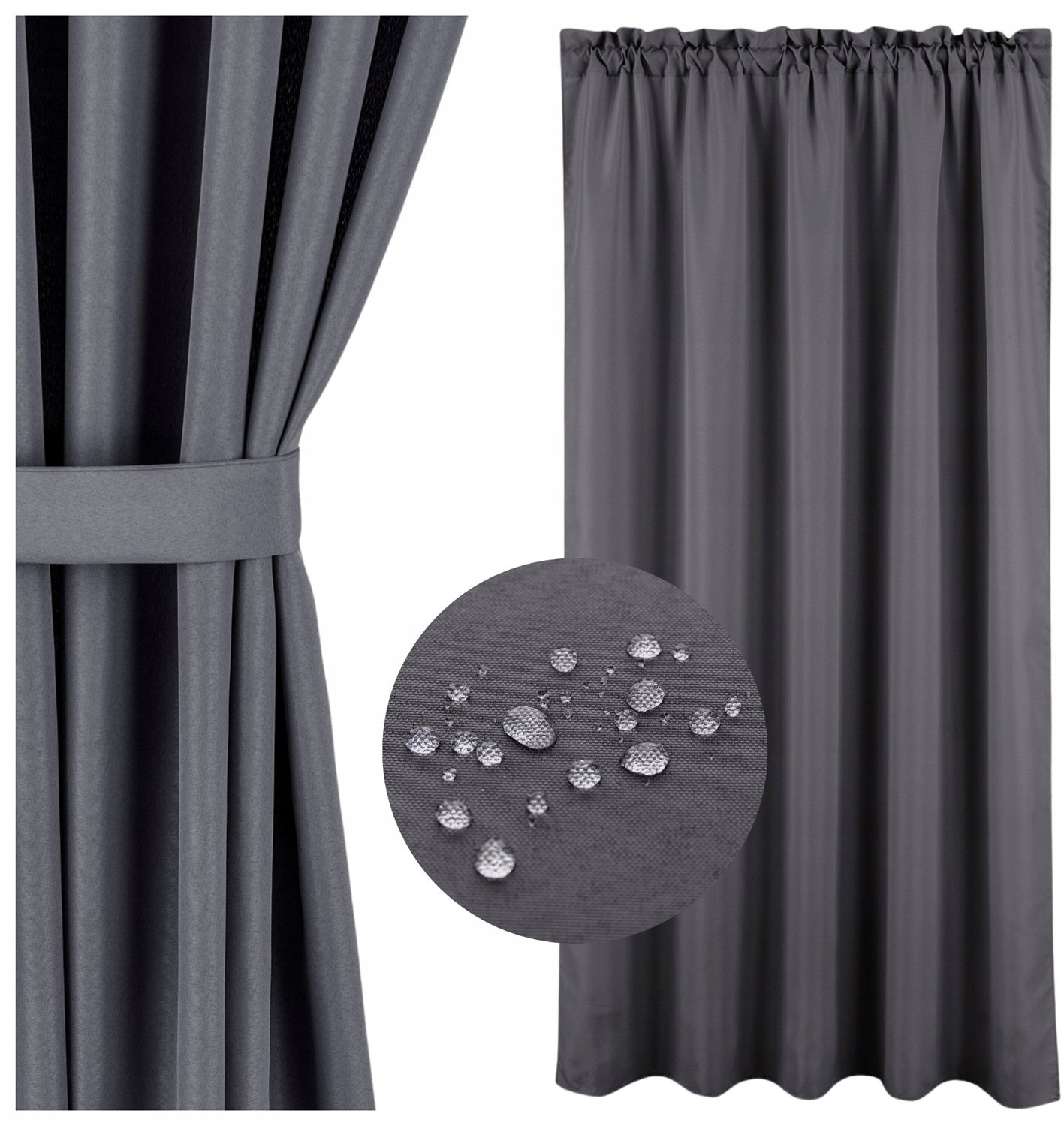 Waterdicht Terrasgordijn 155x200cm voor Tuinhuisje, Gazebo, Balkon - Grijs