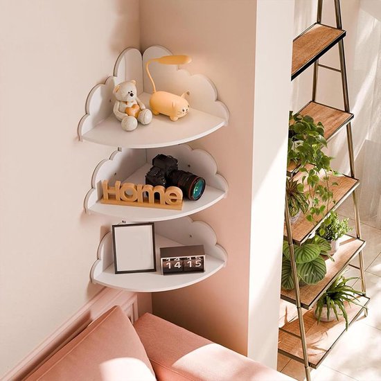 Wall Bookshelf - 3 Stuks Houten Hoekdisplayrek, 25,5 X 25 — afbeelding 5
