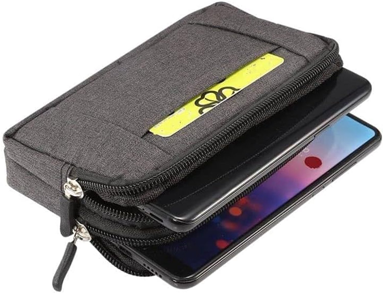 Multifunctionele horizontale riemtas 2 compartimenten met ritssluiting voor INTEX AQUA LIONS E3 (2018) - Zwart (15x8cm)