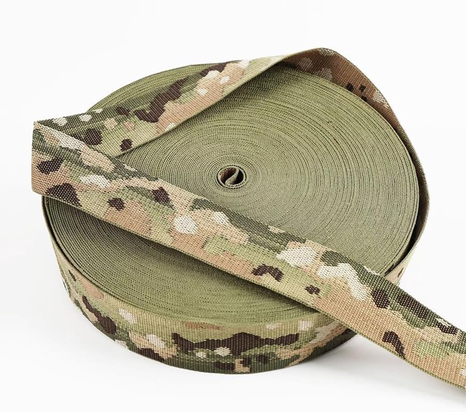 50 m Camouflagenband, camouflagetape, camouflageband, outdoor, camouflage, wrap, bandage voor sport, klimmen, kamperen, jagen, kunst, naai-accessoires, camouflagegroen, 3,8 x 1 m
