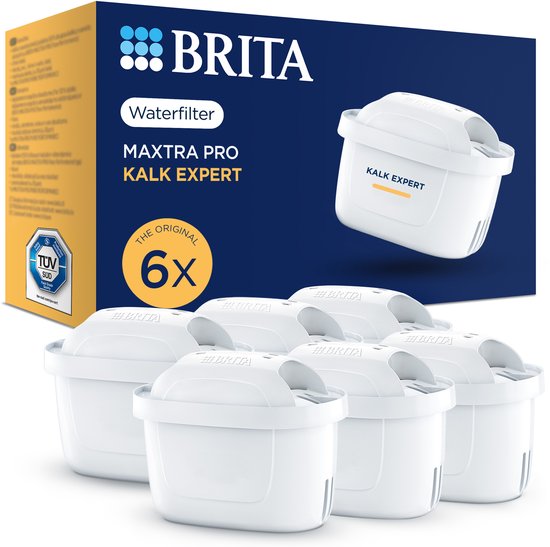 BRITA waterfilterpatroon MAXTRA PRO Kalk Expert - 6 Stuks - Originele waterfilter voor alle BRITA kannen voor bescherming van apparaten bij hard water - filtert o.a. kalk, onzuiverheden, chloor en metalen