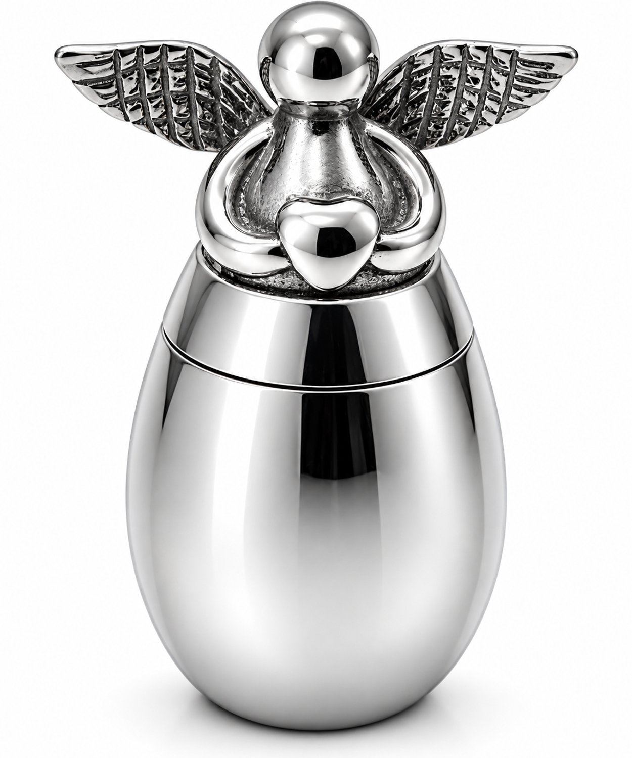 Akerz Mini Urn Engel – Kleine Urn voor As – Voor Mensen of Huisdieren – Kleine Urn Zilver - Urnen