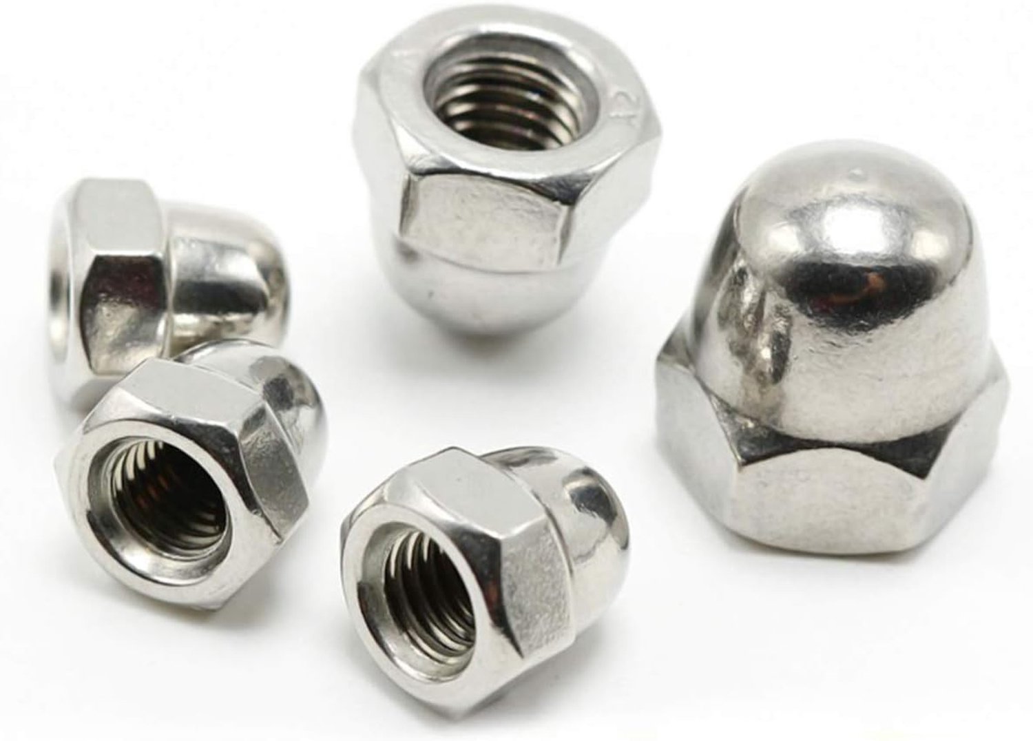 Roestvrijstalen Dekmoeren, Hoge Hardheid Bevestigingsschroeven, Decoratieve Caps voor M14, 5 Stuks, Duurzaam en Corrosiebestendig