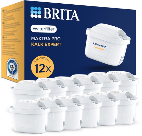 BRITA waterfilterpatroon MAXTRA PRO Kalk Expert - 12 stuks - Originele waterfilter voor alle BRITA kannen voor bescherming van apparaten bij hard water - filtert o.a. kalk, onzuiverheden, chloor en metalen