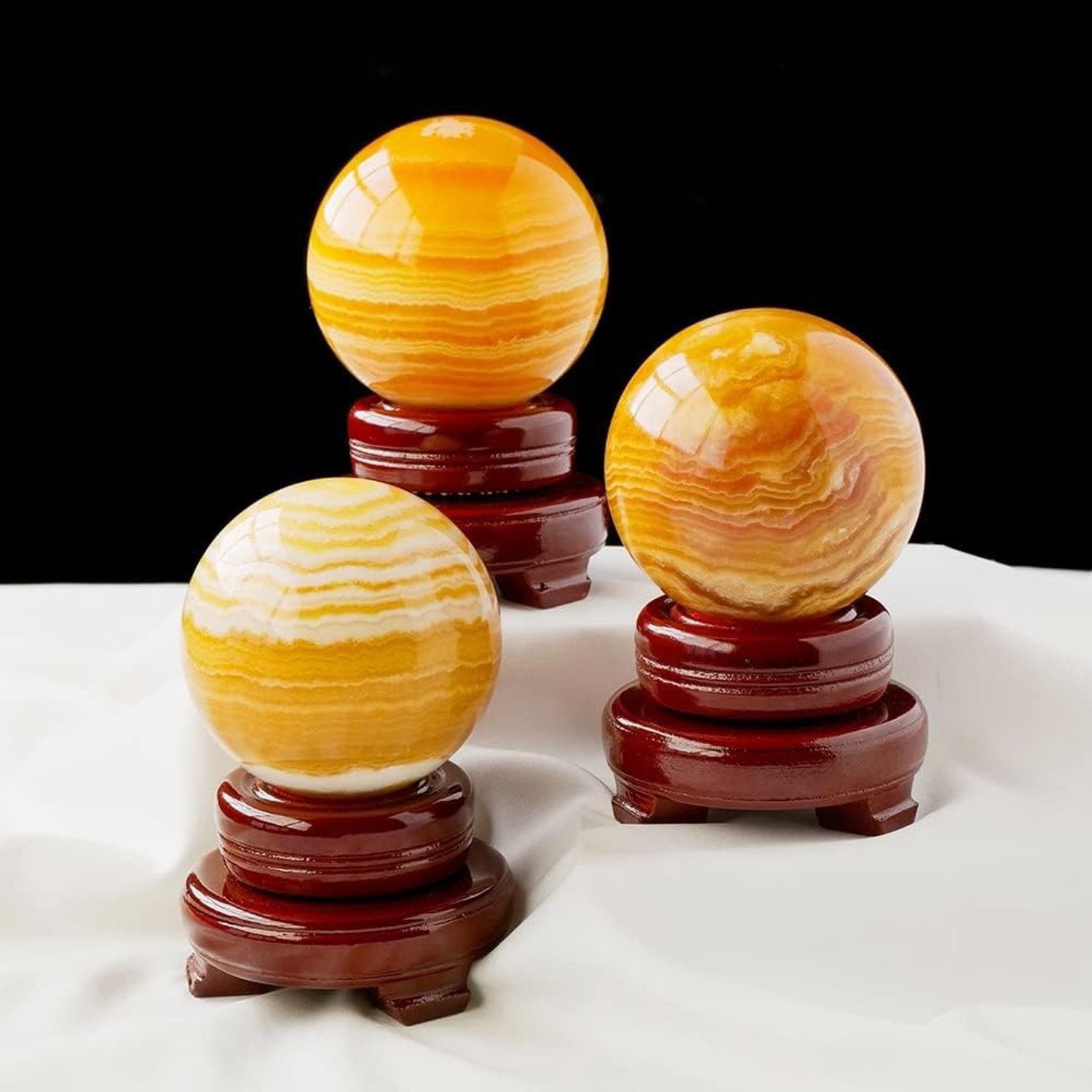 meditatie huis Natuurlijk Kristal Geel Calciet Bal Gelukskwarts Steen Gezonde Bol Kantoor Desktop Healing Stone Woondecoratie 1 stks (maat: 5-6mm)