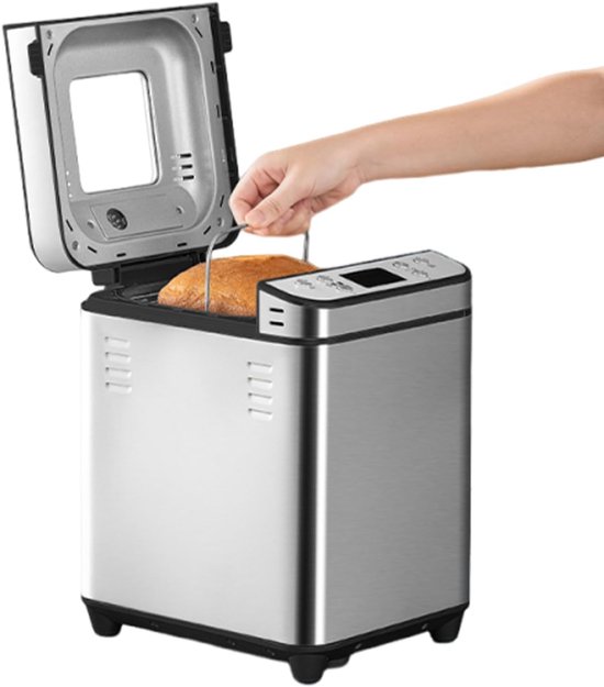 Tnfeeon Automatische Broodbakmachine, 2LB Broodmachine met Dubbele Verwarming, 700 W met 25 programma's en Instellingen, PFAS Anti-aanbakpanvertragingstimer voor Thuis Bakken — afbeelding 2