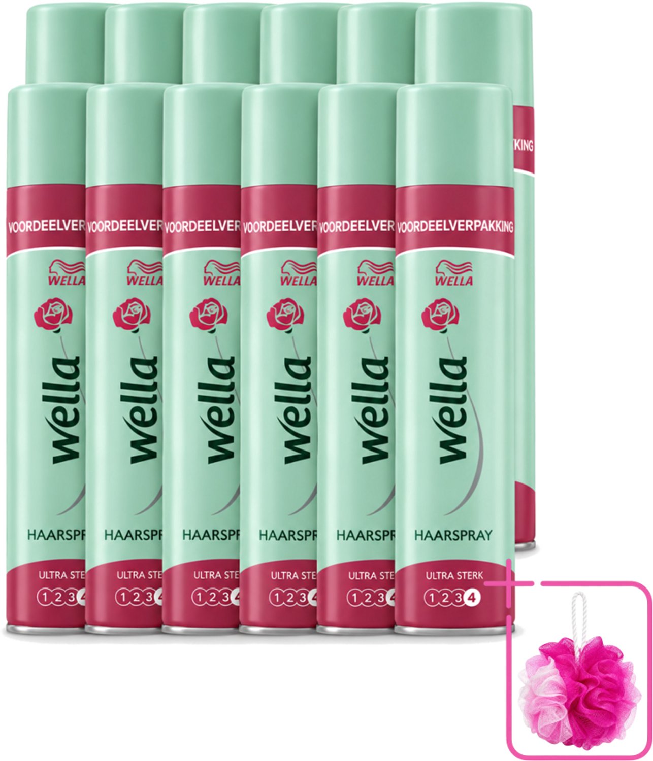 12 x Wella – Ultra Strong Hold – Haarspray – 400 ml - Bulkverpakking - Haarspray - Douchemop - Haartypen