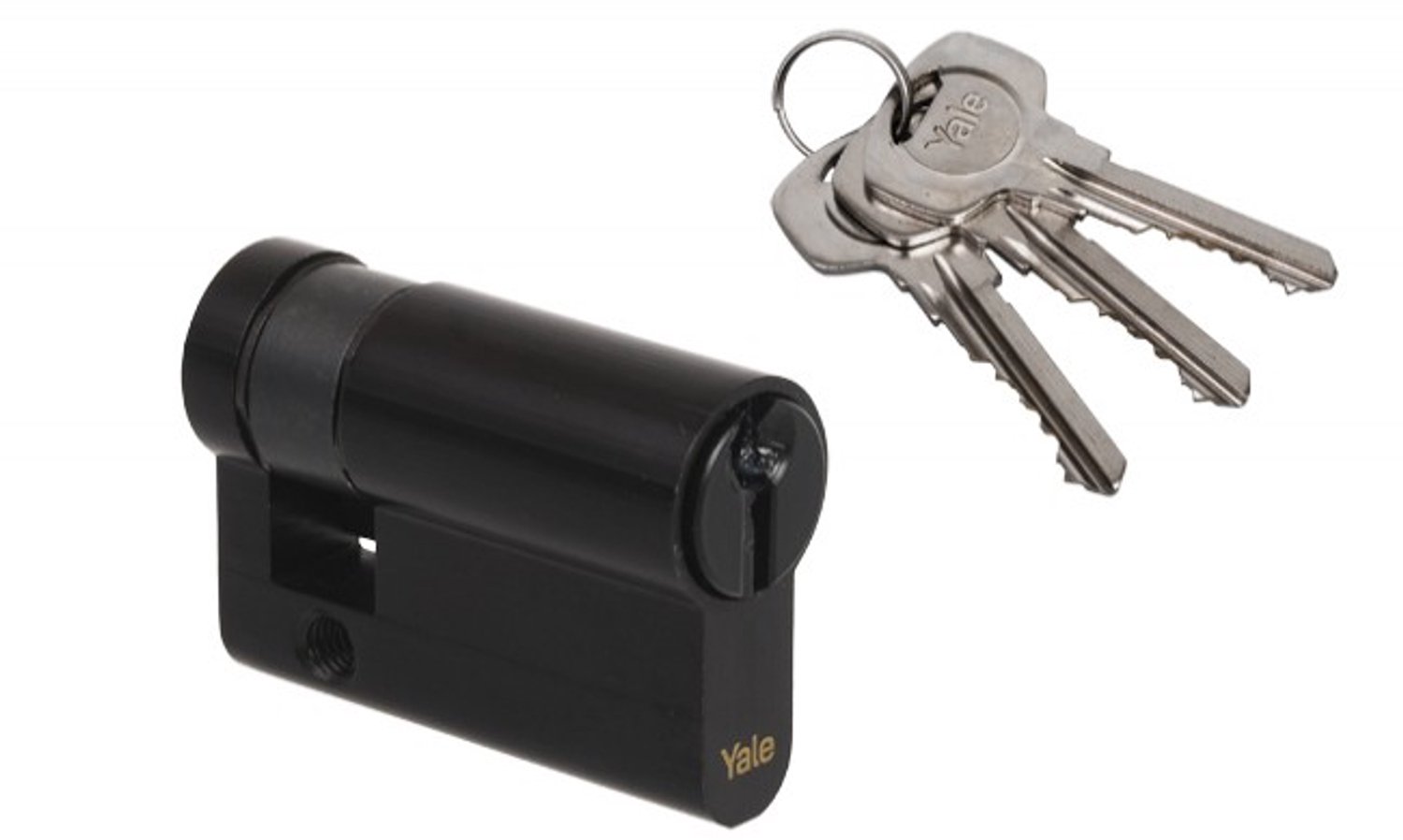 Yale Y500 Deurcilinder 10/30 zwart - incl. 3 sleutels en bevestigingsschroef