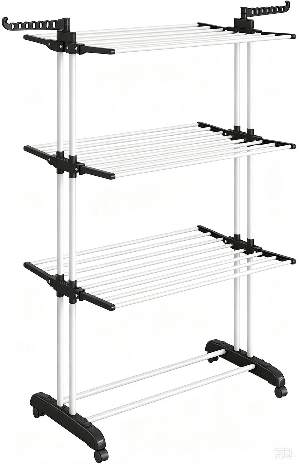 Tremeo Inklapbaar Droogrek - Wasrek - Droogtoren - 4 Niveaus - Op wieltjes - Veel ruimte - Opvouwbaar - Wit - 125x63x173 cm