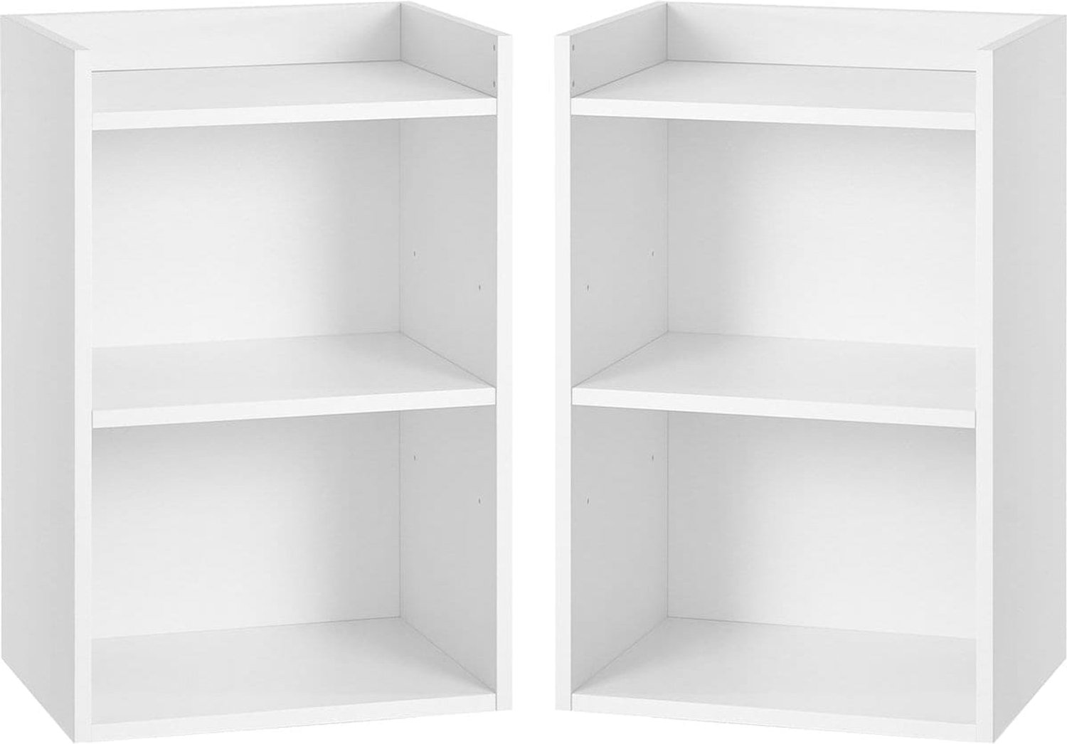 Klarven Nachtkastje Wit - Nachtkastjes Set Van 2 - Open Nachtkastje - Nachtkastje - Open Vakken, Stevig en Praktisch - 30x40x60 cm