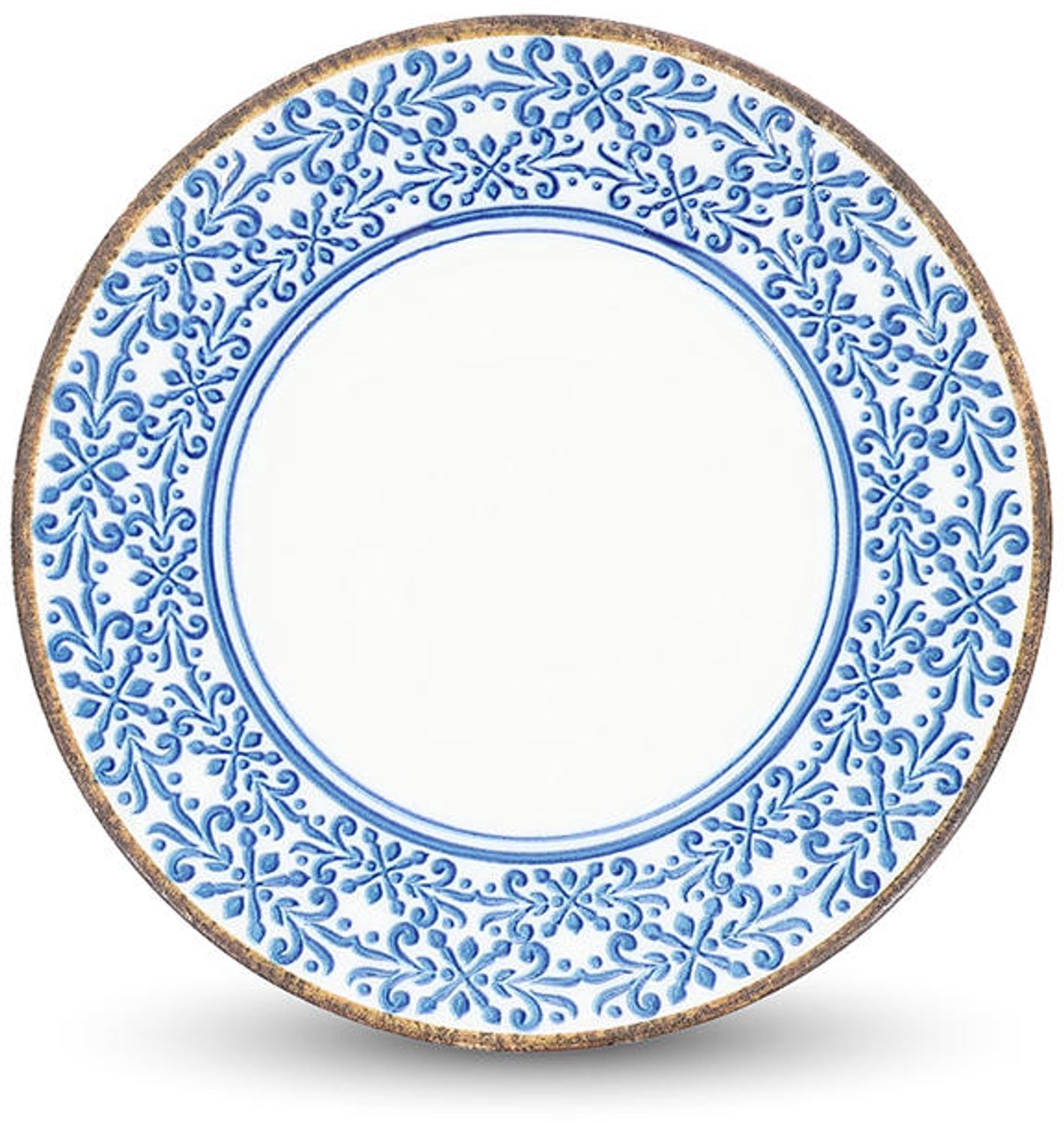 Fameilleur plat bord 21cm blauw Azul set van 6 - porseleinen eetbord en dinerbord, voor ontbijt, lunch, diner en hoofdgerecht, vaatwasser- en magnetronbestendig, voedselveilig, servies voor thuis, restaurant en horeca, mooi als cadeau
