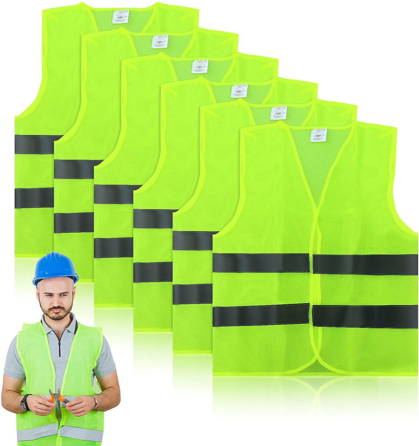 Reflecterende veiligheidsvesten - Set van 6 stuks