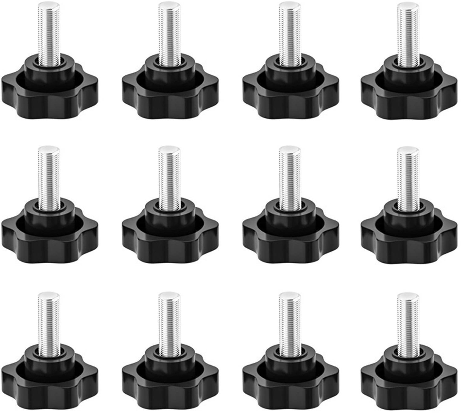Sterschroef Kartelschroef 12 Stuks M6 x 20 mm - Stergreep Schroeven voor Gereedschapsmachines