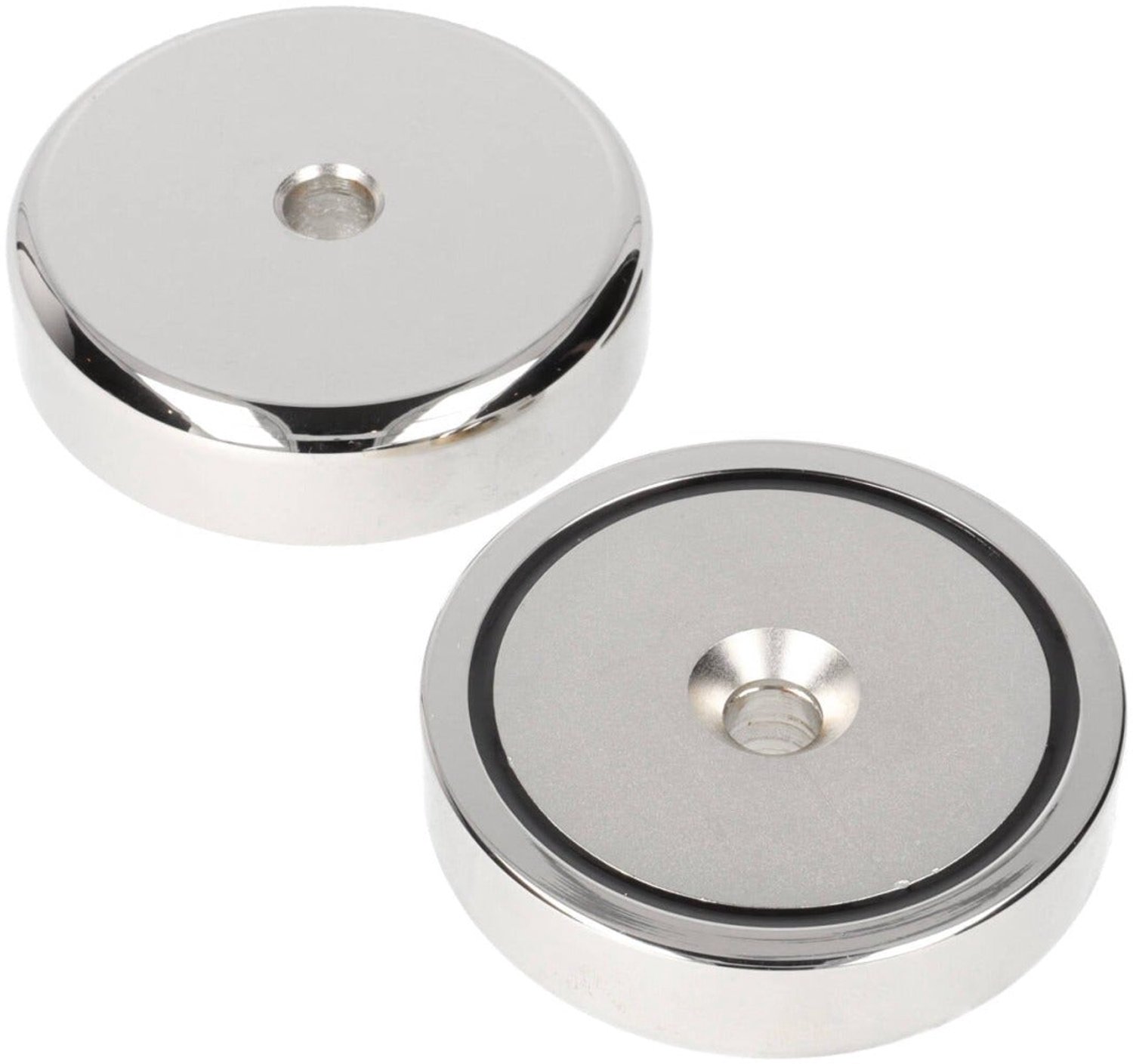 Neodymium Potmagneet Ø60 x 15 mm N40 NiCuNi boor-/verzinkgat