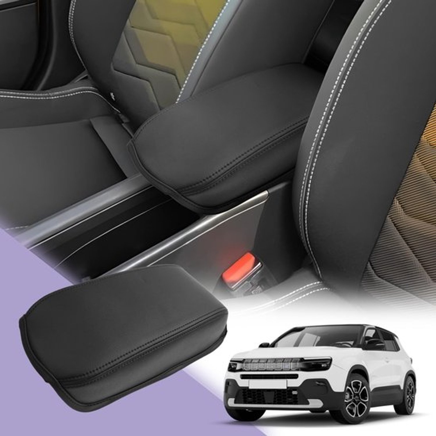 Compatibel met 2023, 2024, 2025 middenarmsteun, afdekking, kunstleer, armleuninghoes voor auto's, middenconsole, armleuninghoezen, Avenger, hybride accessoires