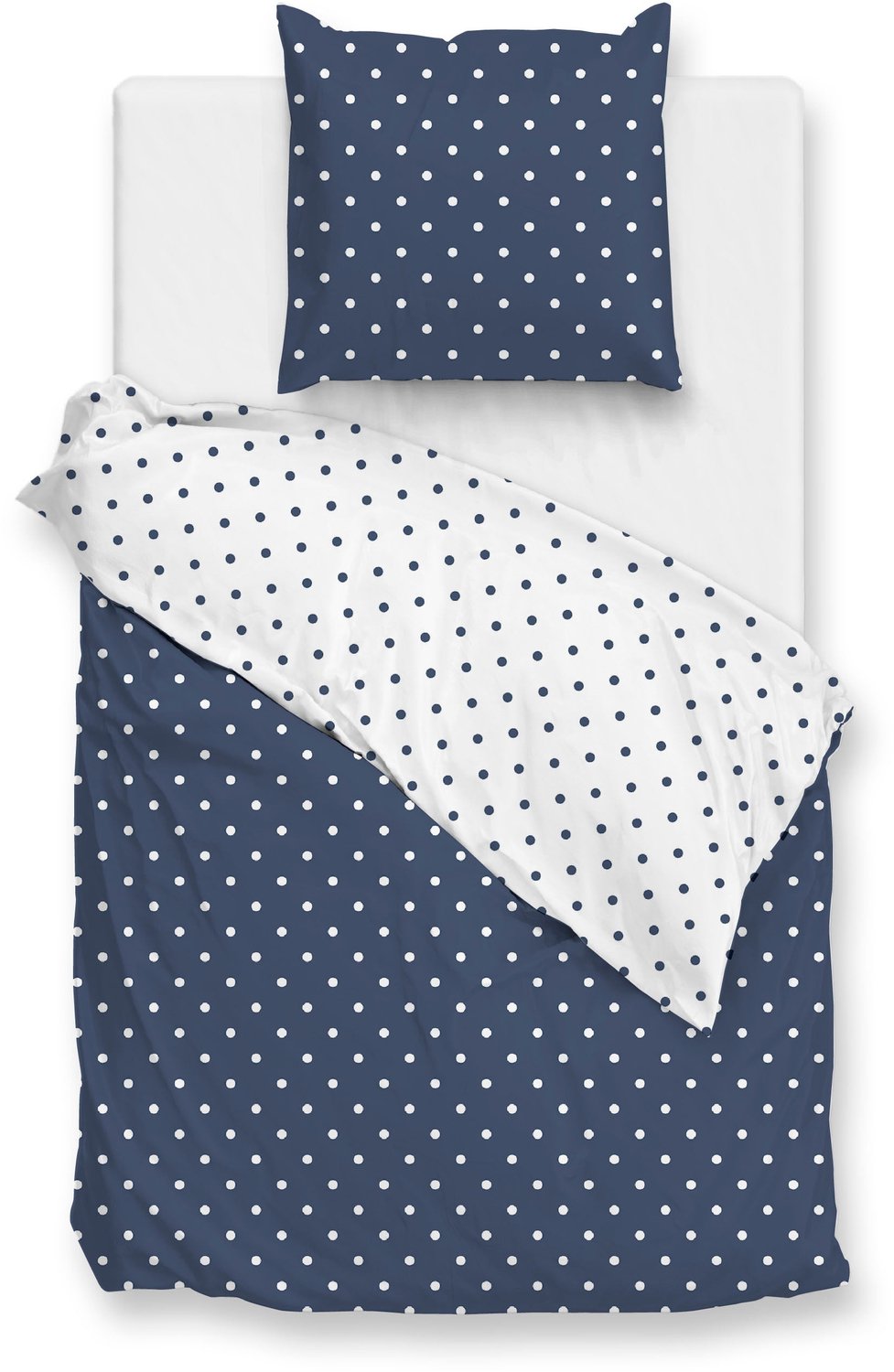 Zohome Dekbedovertrek Punta Di Cotone - Blauw - Dekbedhoes van 100% Katoen - Punten - 1 sloop 60/70 cm Cotone Maritime Blue