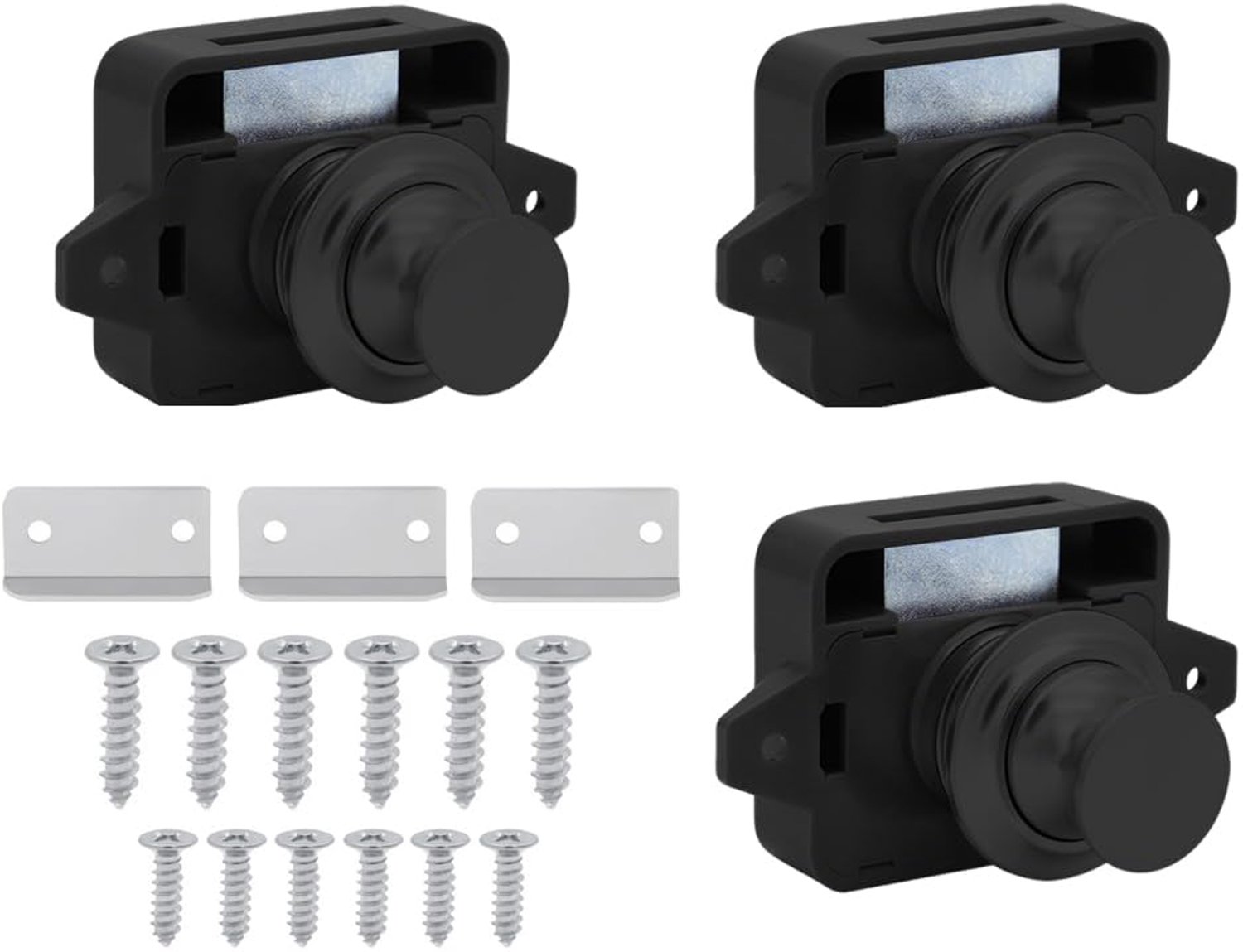 Set van 3 Push Button Lock voor Kasten en Lades