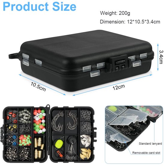 204-delige Visspullen Accessoires Kit met Lood en Haken — afbeelding 5