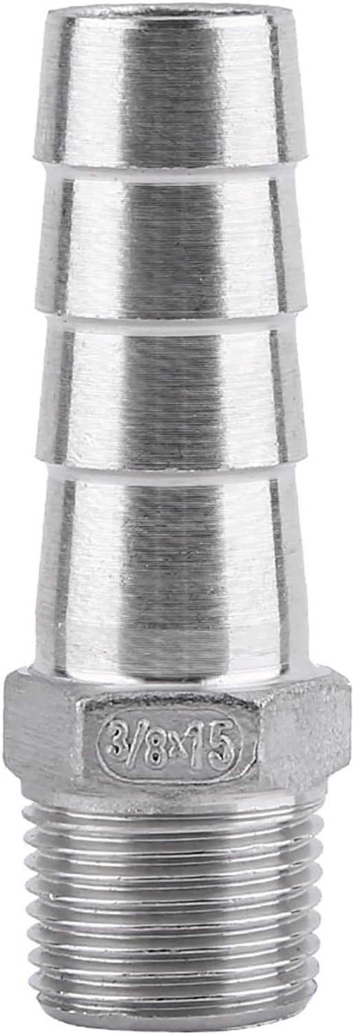 Slangpilaar 3/8" - Roestvrij staal SS304 - Buitendraad Pijpfitting - Eenvoudig te installeren - Luxento