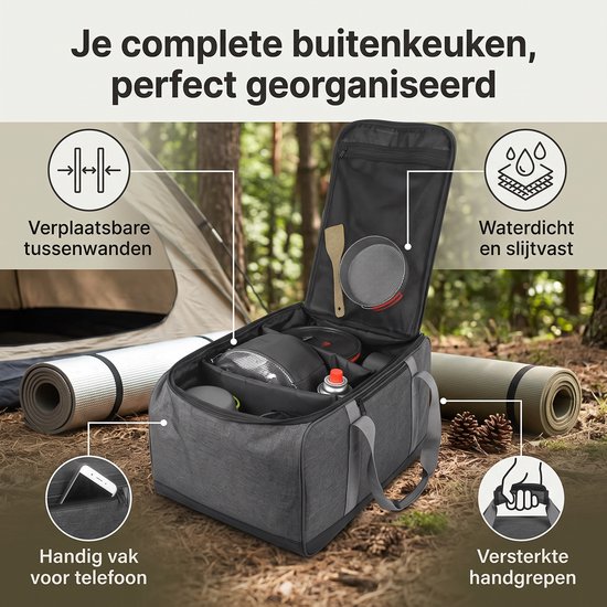 Kampingsserie Kookgerei- en Kookgereedschappenzak - L - Geschikt voor Kooktoestel - 1 stuk — afbeelding 2